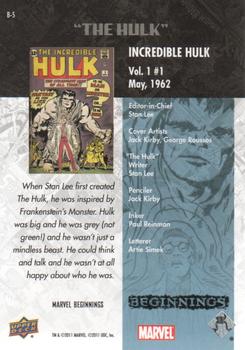 2011 Upper Deck Marvel Beginnings S1 - Breakthrough Issues Comic Cover #B-5 The Hulk Back