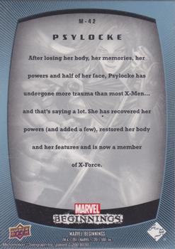 2011 Upper Deck Marvel Beginnings S1 - Marvel Prime Micromotion Foil #M-42 Psylocke Back