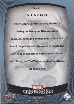 2011 Upper Deck Marvel Beginnings S1 - Marvel Prime Micromotion Foil #M-57 Vision Back