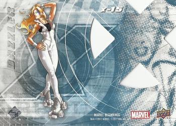 2011 Upper Deck Marvel Beginnings S1 - X-Men Die Cut #X-15 Dazzler Back