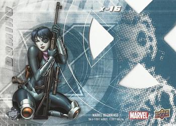 2011 Upper Deck Marvel Beginnings S1 - X-Men Die Cut #X-16 Domino Back