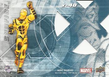 2011 Upper Deck Marvel Beginnings S1 - X-Men Die Cut #X-40 Sunfire Back