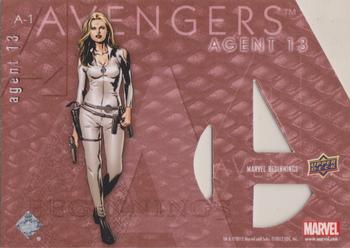 2012 Upper Deck Marvel Beginnings S2 - Avengers Die Cut #A-1 Agent 13 Back