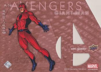 2012 Upper Deck Marvel Beginnings S2 - Avengers Die Cut #A-14 Giant-Man Back