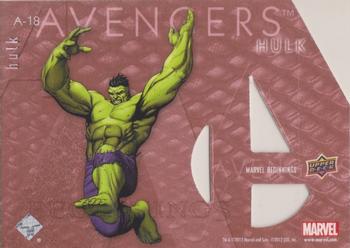 2012 Upper Deck Marvel Beginnings S2 - Avengers Die Cut #A-18 Hulk Back