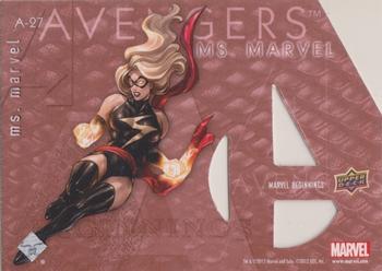 2012 Upper Deck Marvel Beginnings S2 - Avengers Die Cut #A-27 Ms. Marvel Back
