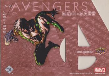 2012 Upper Deck Marvel Beginnings S2 - Avengers Die Cut #A-28 Noh-Varr Back