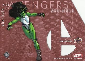 2012 Upper Deck Marvel Beginnings S2 - Avengers Die Cut #A-34 She-Hulk Back