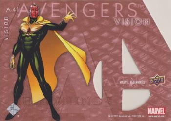 2012 Upper Deck Marvel Beginnings S2 - Avengers Die Cut #A-41 Vision Back