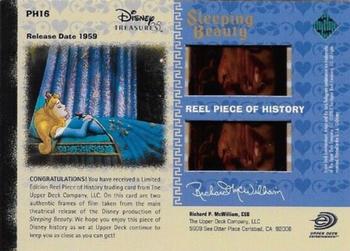 2003 Upper Deck Disney Treasures - Reel Pieces of History #PH16 Sleeping Beauty Back
