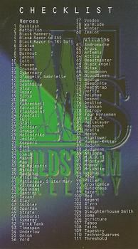 1995 Wildstorm Wildstorm Gallery #138 Checklist Front