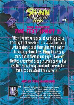 1996 WildStorm Spawn Chromium #9 The Text (Part 2) Back