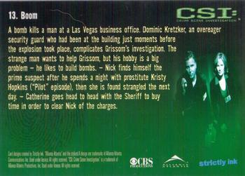 2003 Strictly Ink CSI Series 1 #13 Boom Back