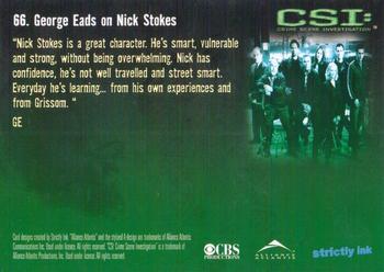 2003 Strictly Ink CSI Series 1 #66 Eads on Stokes Back