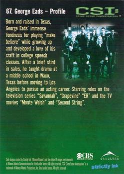 2003 Strictly Ink CSI Series 1 #67 George Eads - Profile Back