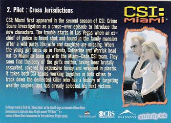 2004 Strictly Ink CSI Miami Series 1 #2 Pilot: Cross Jurisdictions Back
