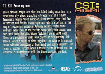 2004 Strictly Ink CSI Miami Series 1 #11 Kill Zone Back