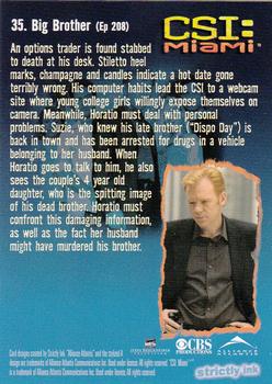 2004 Strictly Ink CSI Miami Series 1 #35 Big Brother Back