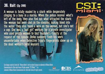 2004 Strictly Ink CSI Miami Series 1 #36 Bait Back