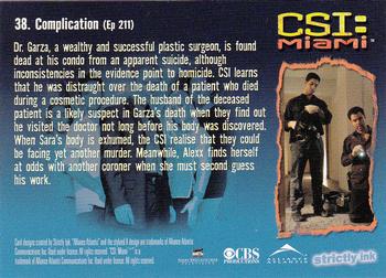 2004 Strictly Ink CSI Miami Series 1 #38 Complication Back