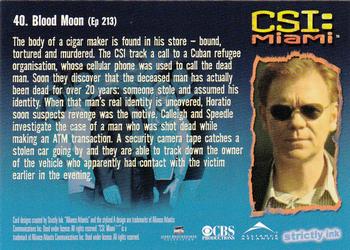 2004 Strictly Ink CSI Miami Series 1 #40 Blood Moon Back