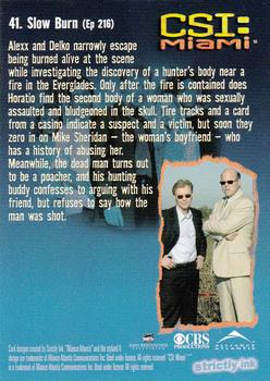 2004 Strictly Ink CSI Miami Series 1 #41 Slow Burn Back