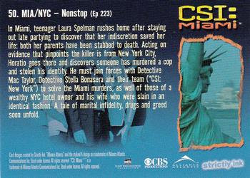 2004 Strictly Ink CSI Miami Series 1 #50 MIA/NYC - Nonstop Back