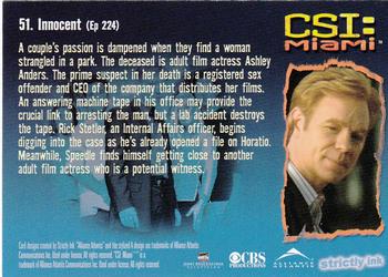 2004 Strictly Ink CSI Miami Series 1 #51 Innocent Back