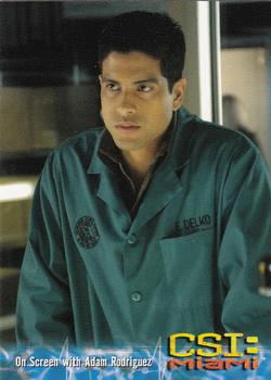 2004 Strictly Ink CSI Miami Series 1 #63 On Screen with Adam Rodriguez Front