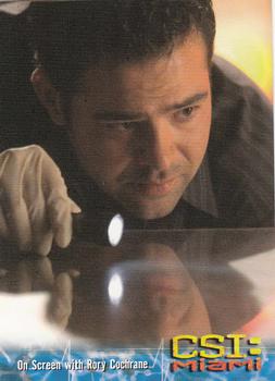 2004 Strictly Ink CSI Miami Series 1 #67 On Screen with Rory Cochrane Front