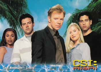 2004 Strictly Ink CSI Miami Series 1 #83 Carol Mendelsohn - Credits Front