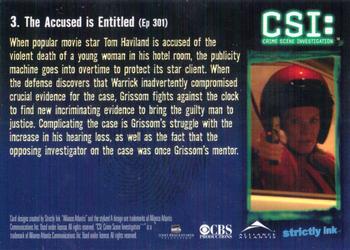 2004 Strictly Ink CSI Series 2 #3 The Accused is Entitled Back