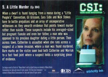 2004 Strictly Ink CSI Series 2 #5 A Little Murder Back