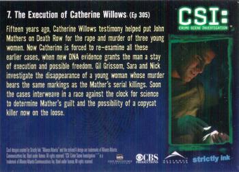 2004 Strictly Ink CSI Series 2 #7 The Execution of Catherine Willows Back