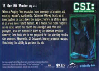 2004 Strictly Ink CSI Series 2 #15 One Hit Wonder Back