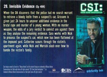 2004 Strictly Ink CSI Series 2 #29 Invisible Evidence Back