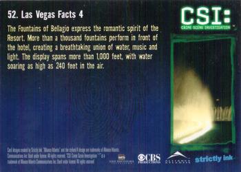 2004 Strictly Ink CSI Series 2 #52 Las Vegas Facts 4 Back