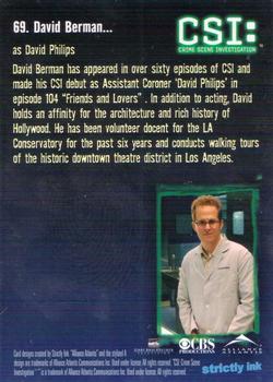 2004 Strictly Ink CSI Series 2 #69 David Berman Back