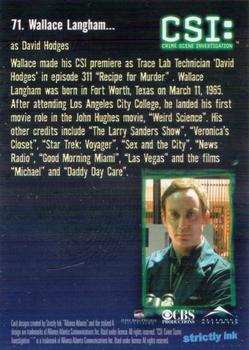 2004 Strictly Ink CSI Series 2 #71 Wallace Langham Back