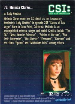 2004 Strictly Ink CSI Series 2 #73 Melinda Clarke Back