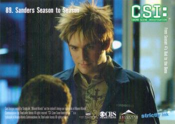 2004 Strictly Ink CSI Series 2 #89 Sanders Season to Season Back