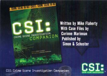 2004 Strictly Ink CSI Series 2 #98 CSI: Crime Scene Investigation Companion Front