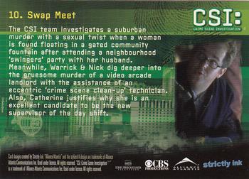2006 Strictly Ink CSI Series 3 #10 Swap Meet Back