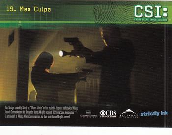 2006 Strictly Ink CSI Series 3 #19 Mea Culpa Back