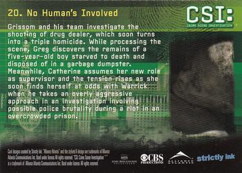 2006 Strictly Ink CSI Series 3 #20 No Human's Involved Back