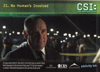 2006 Strictly Ink CSI Series 3 #21 No Human's Involved Back