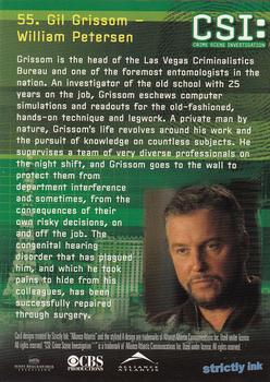 2006 Strictly Ink CSI Series 3 #55 Gil Grissom - William Peterson Back
