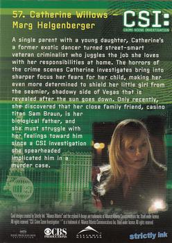 2006 Strictly Ink CSI Series 3 #57 Catherine Willows - Marg Helgenberger Back