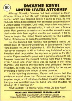 1992 Eclipse Crime and Punishment #80 Dwayne Keyes: United States Attorney Back