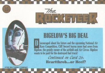 1991 Topps The Rocketeer #25 Bigelow's Big Deal Back